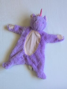 kellytoy unicorn lovey baby sensory rattle plush toy with crinkle paper purple